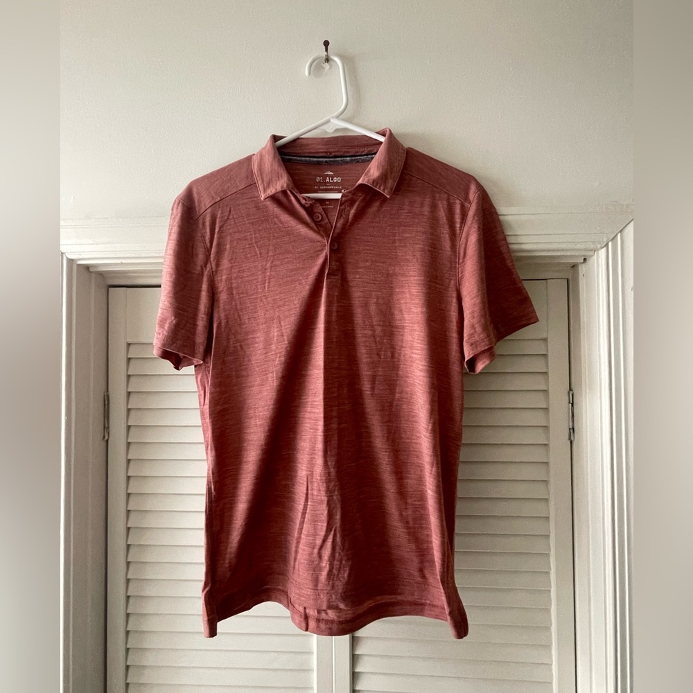 Algo Lightweight Performance Polo Shirt - Light Rust Color - Like New - Medium